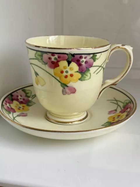 Crown Staffordshire art deco tea cup & saucer as supplied to HRH Princess Royal