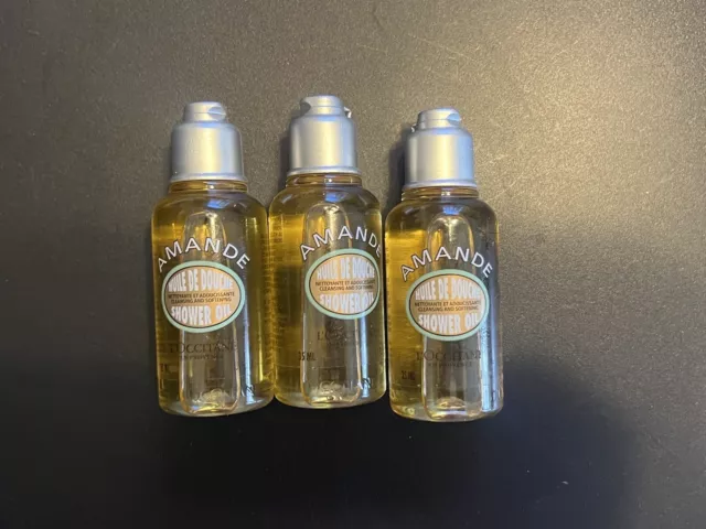 Bundle 3 L'occitane En Provence Amande Shower Oil Natural Almond 1.1oz each