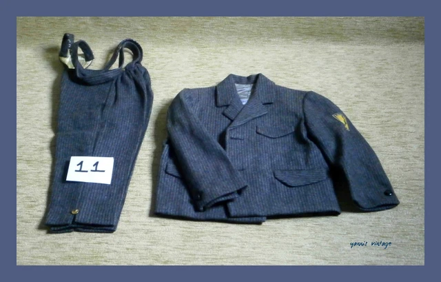 ABITO INVERNALE BAMBINO BAMBINO A RIGHE Nuovo GRIGIO RETRÒ VINTAGE ANNI 60 - 70 Grecia Greco
