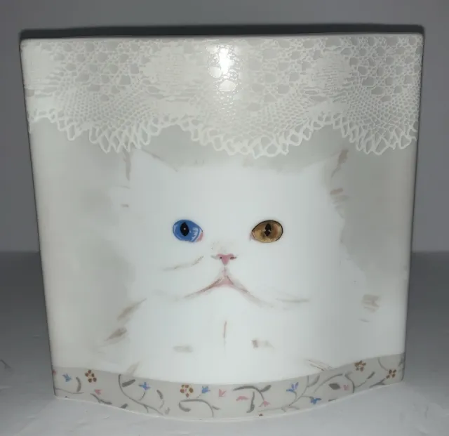 Vintage 1985 Collection Coeur Minou-ettes by C. Pradalie Porcelain Cat Vase