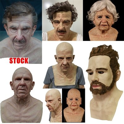 LATEX OLD MAN Mask Male Disguise Cosplay Costume Halloween Party