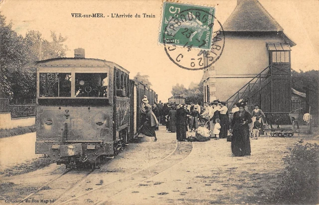 Cpa 14 Ver Sur Mer The Arrival Of The Train