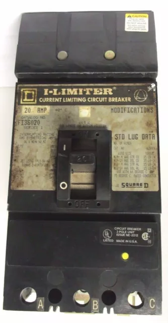 * Square D 20A CIRCUIT BREAKER FI36020 I-Limiter .................. UC-09