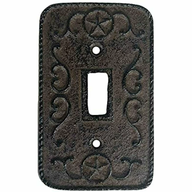 Urbalabs Western Floral Star Horseshoe Cast Iron Rustic Decorative Light Switch
