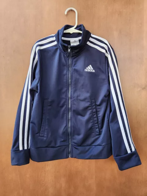Unisex Kids ~ADIDAS~ Full Zip Blue Long Sleeve Track Jacket Size Small 8