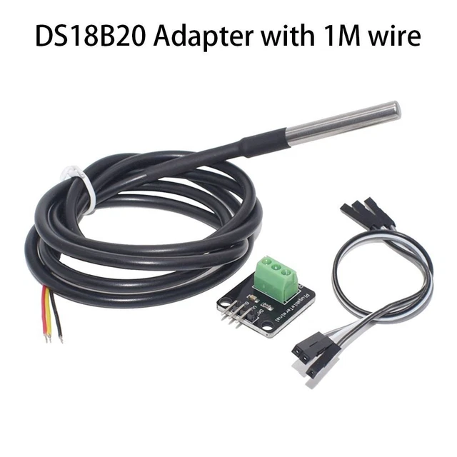 CABLE DS18B20 ADAPTER Temperature Sensor Module Kit Stainless Steel ...