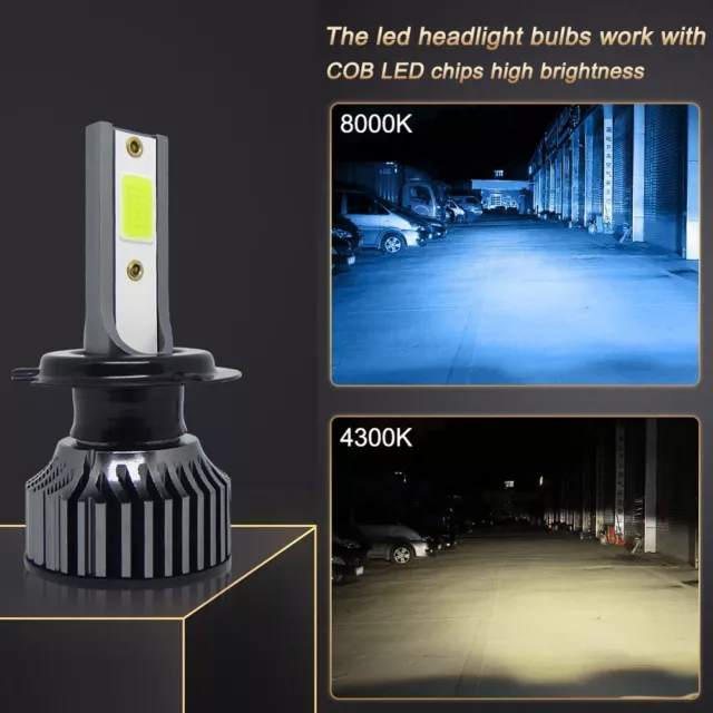 High Performance LED Headlight Bulb H1 H3 H4 H7 9005 9006 Pair 8000K 6000LM