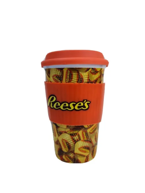 Reese's Peanut Butter Cup Travel Coffee Mug  Grip Ceramic 16 oz Tumbler