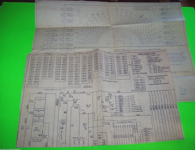 ATLANTIC CITY BINGO Pinball Machine Schematic Wiring Diagram Vintage