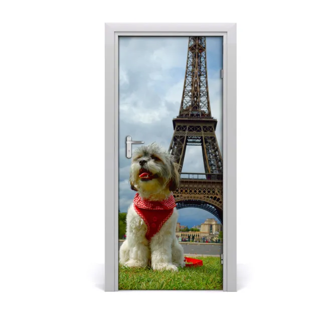 Vinilo para Puerta con Diseño Decoración del Hogar 85x205 cm muro de perros