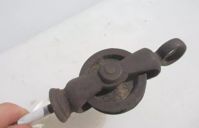Victorian Iron Airer Pulley Drier Block Old Double Wheel Drier Antique Bracket