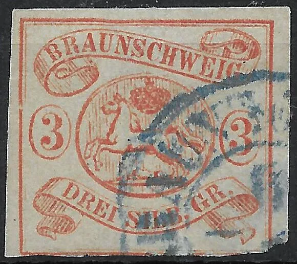 Braunschweig 1852... MiNr. 3 ...3 Sgr...Stempel BRAUNSCHWEIG