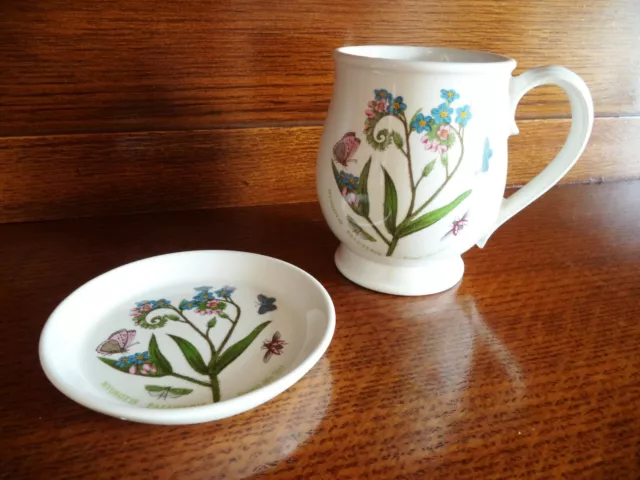 Portmeirion Botanic Garden ceramica tavola mug tazza con piattino Forget me not
