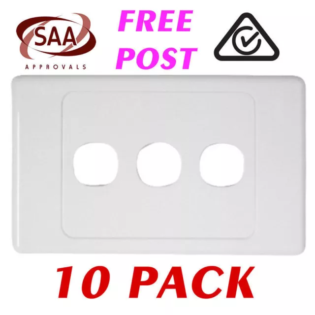 10 x 3 Gang Wall Plate - Electrical Wallplate Empty Switch plate - SAA