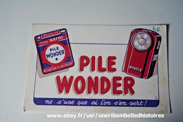 Ancien buvard Pile wonder