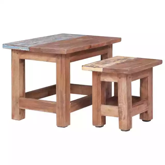 Tables gigognes 2 pcs Bois de rÃ©cupÃ©ration massif