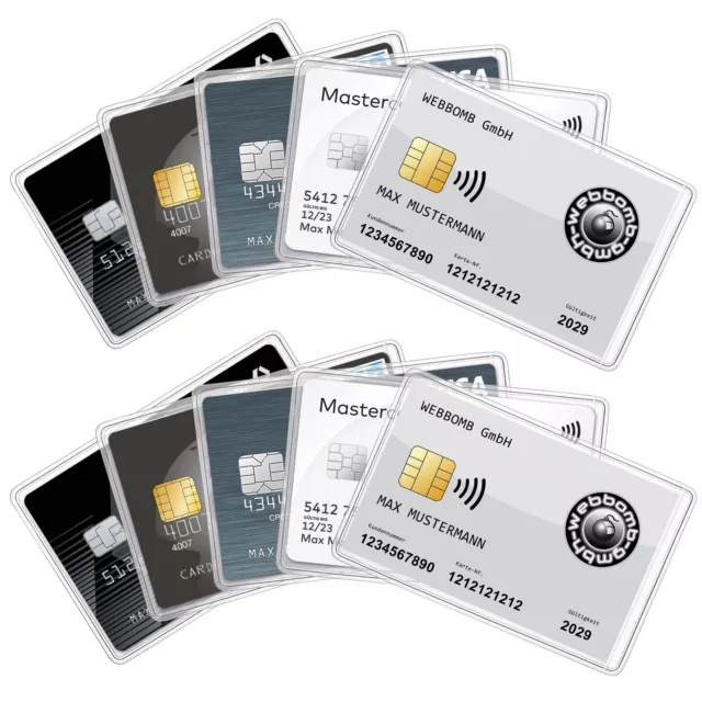 10x Ausweishülle Kartenhülle Bankkarte Personalausweis Kreditkarten Schutzhüllen