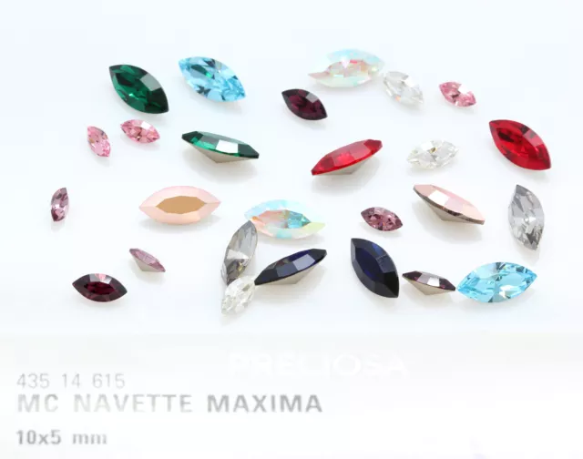 Genuine PRECIOSA 435 14 615 Navette MAXIMA Fancy Stones Crystals Rhinestones