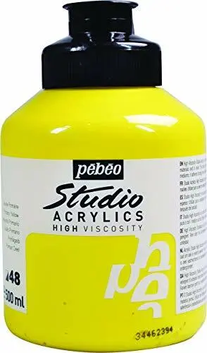 Pebeo - Barattolo di vernice acrilica Studio da 500 ml, colore: giallo (w5a)