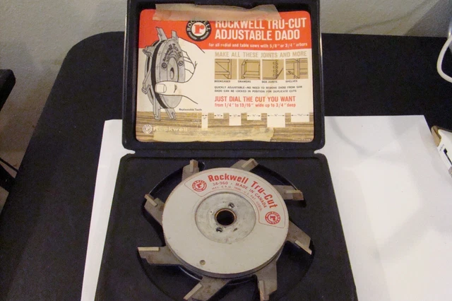 Vintage Rockwell 34-960 Tru-Cut Adjustable Dado 8 blades Made In Canada Vintage Rockwell 34-960 Tru-Cut Adjustable Dado 8 blades Made In Canada