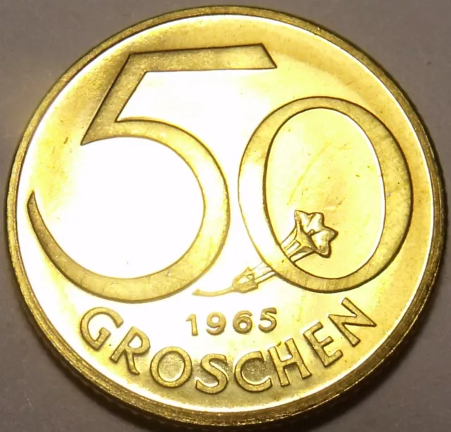 Proof Austria 1965 50 Groschen~Check Our Store For Proof Coins~83,000 Minted~F/S