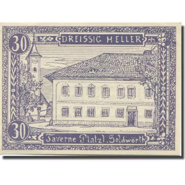 [#664831] Banknote, Austria, Goldwörth O.Ö. Gemeinde, 30 Heller, texte 1, AU(55-