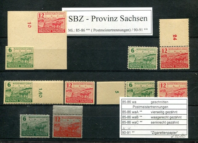 Allieerte Besetzung SBZ Provinz Sachsen 85-86 +90-91 div. Postmeistertrennungen