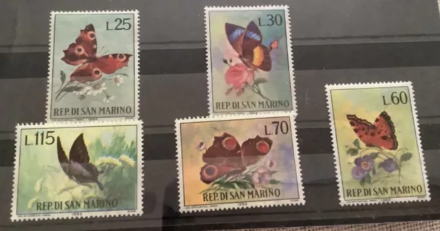 San Marino stamps mint set of 5 butterflies stamp good condition 