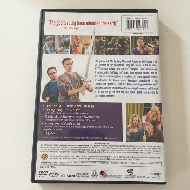 THE BIG BANG THEORY Season 5 Fifth Series Five Jim Parsons - R1 US ...
