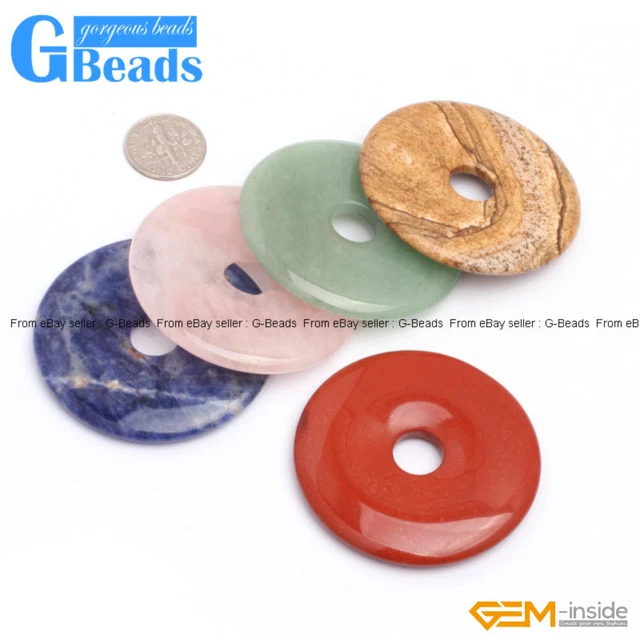 Assorted Stones Donut Beads For Earrings and Pendants Making Free Shipping