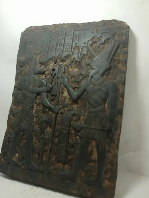 RARE ANTIQUE ANCIENT EGYPTIAN Stela God Osiris Lord God Anubis Protect 1530 Bc 3