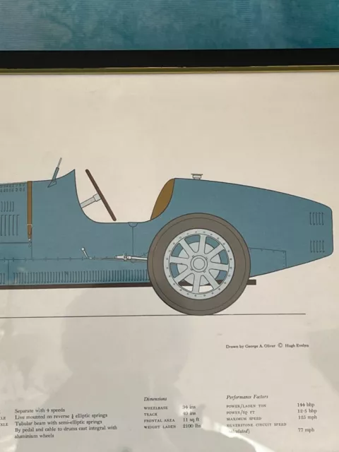 Vintage Bugatti Type 35B Technical Drawing - 45 by 26 cm 3