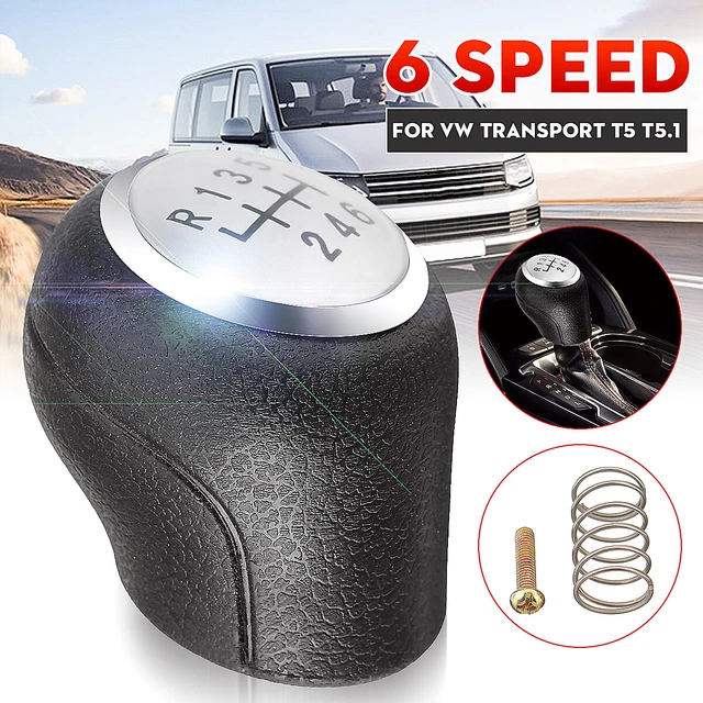 Pommeau De Levier De Vitesses 6 Vitesses Noir/chrome Pour VW Transporter (réf. OE 17H0711113)