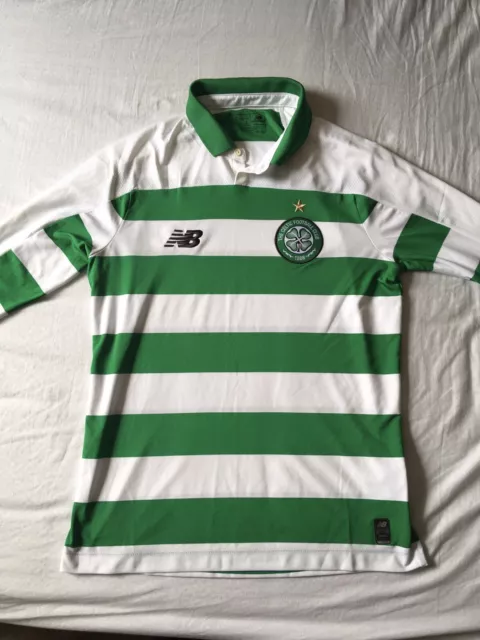 Celtic Home Shirt Long Sleeve New Balance Sponsorless No Sponsor Small