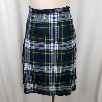 vert-EUC! bleu Vintage Pendleton Femme Taille 12 Doublé Plaid Jupe-rouge 