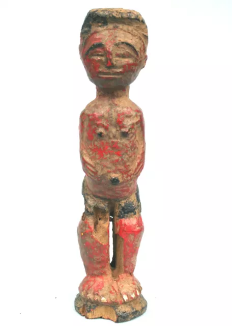 Art Africain - Très Ancienne Statuette Animiste Baoulé de type Colon - 21,5 cms