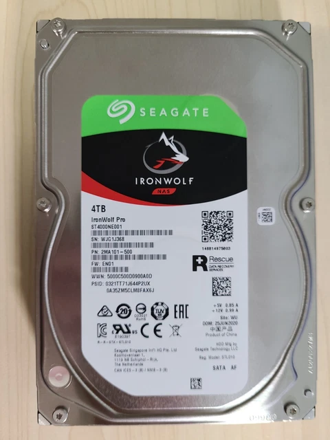 HDD Seagate IronWolf Pro 4TB ST4000NE001 &ndash; Ricondizionato Eccellente, 0 Ore, 10 Anni Garanzia
