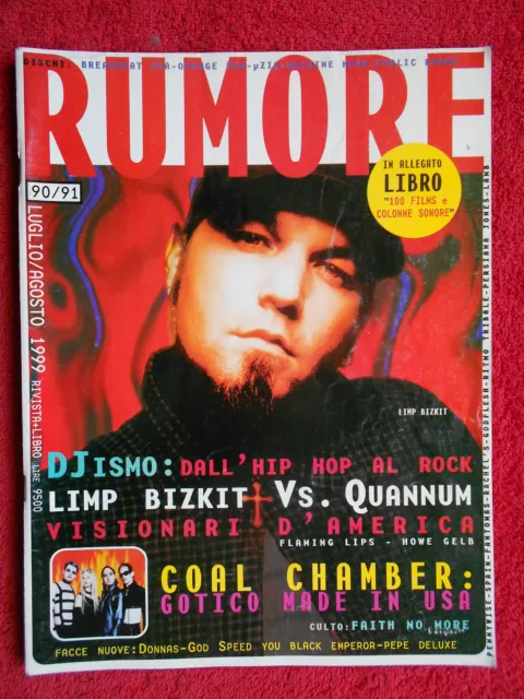 Rivista RUMORE 90-91/1999 Limp Bizkit  Ritmo Tribale Lamb Persiana Jones**No cd