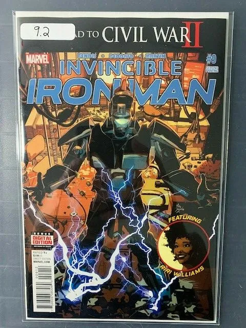 Invincible Iron Man #9 NM- 9.2! 1st Appearance Riri Williams! 2nd Print! HOT!