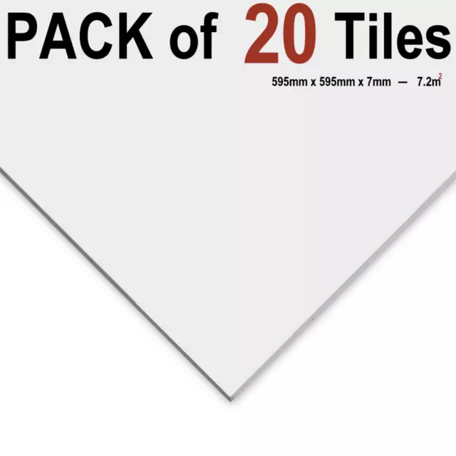 7,2 m2 abgehängte Vinyldecke abwischbar EasyClean 595 mm x 595 mm x 7 mm 20 Fliesen