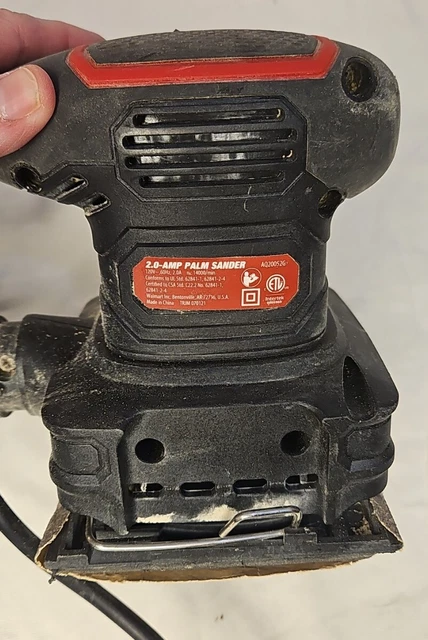Hyper Tough 2.0-Amp Palm Sander, AQ20035G Palm  Orbital- Great Used- Free Ship 4