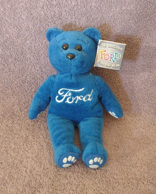 EXTREMELY RARE ORIGINAL Ford Bean Bag Bear Blue Kabor w/ Tag Dealer
