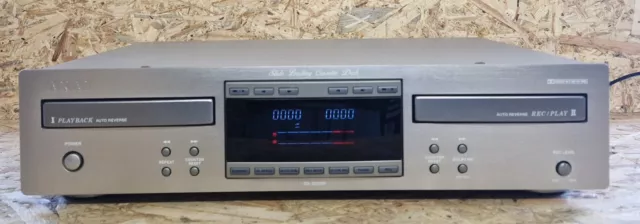 Akai Dx-3000W Tape Deck Doppel Kassettendeck Mit Bedienungsanleitung & Cinch