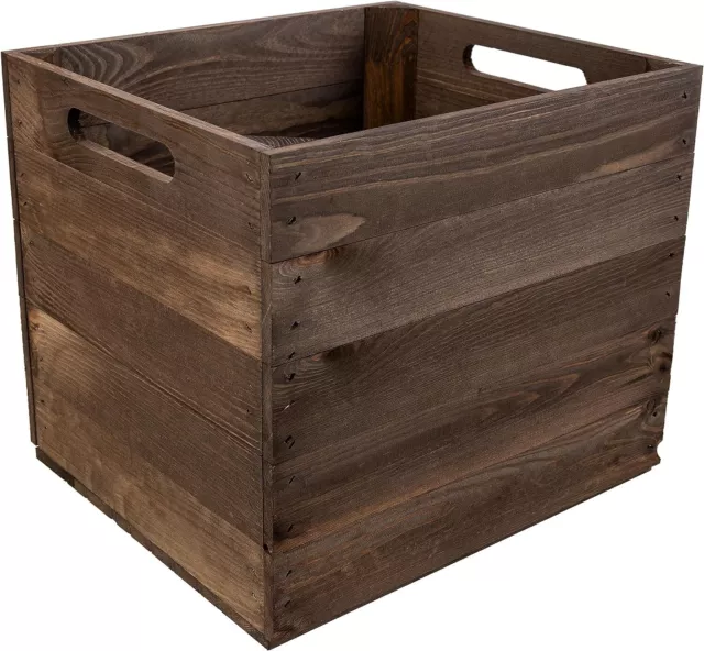 Wooden box storage box wooden box with handles 33 x 37 x 33 cm fits Kallax