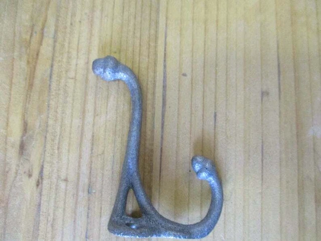 Antique Cast Iron Wall Hooks Silver Acorn Tree Coat Hat Towel Hanging Set of 10 3