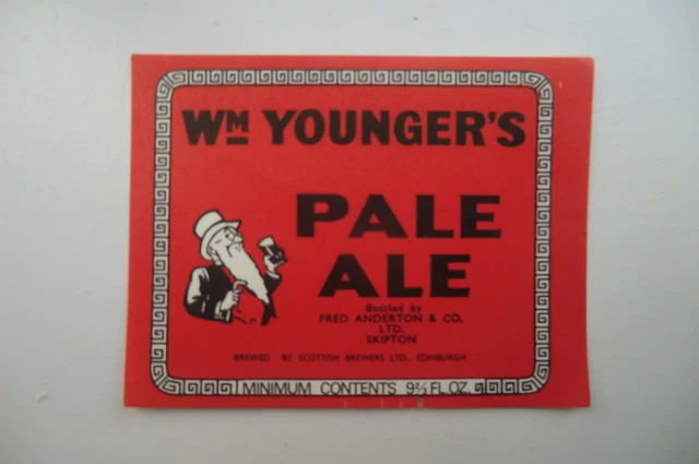 Mint W Younger Edinburgh Bottled Anderton Skipton  Brewery Bottle Beer Label