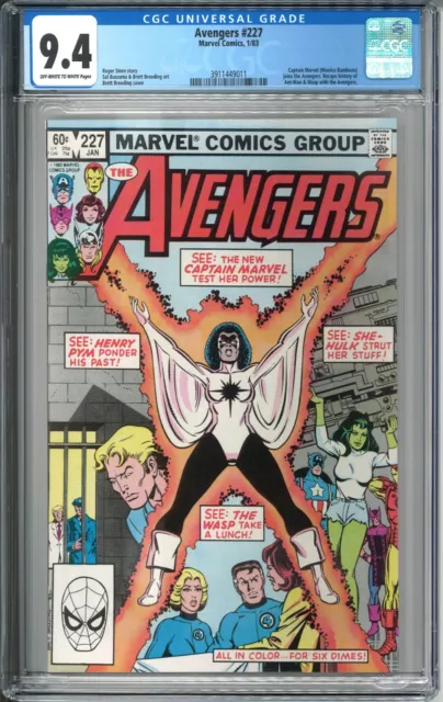 Avengers 227 CGC 9.4 NM OWW 1983 Marvel Comics Captain Marvel Monica Rambeau MCU