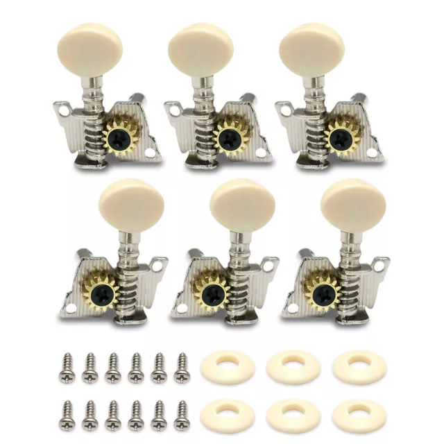 Classical Guitar String Tuning Pegs Machine Head Tuners Tuning Keys 3L 3R Chrome