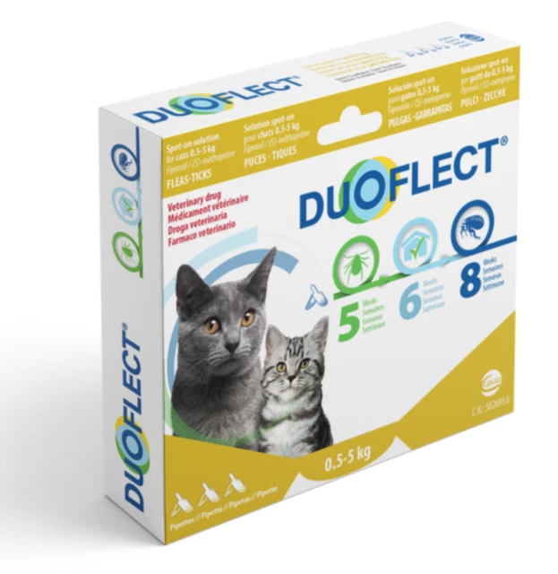 Duoflect   Cat 0,5-5 Kg 3 pipette. Antiparassitario Per Gatti CEVA VETEM