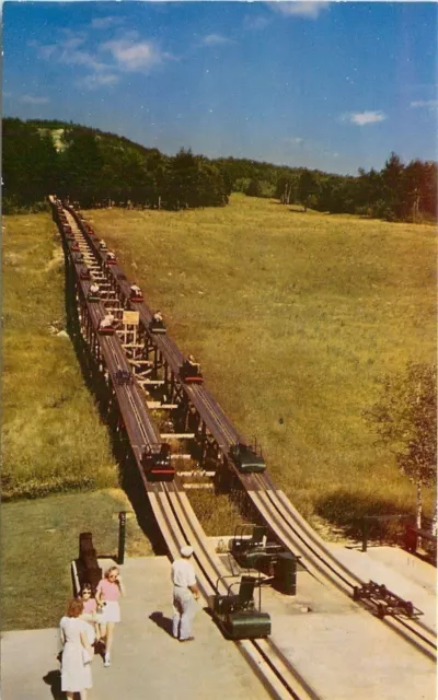 North Conway New Hampshire~Mt Cranmore Skimobile Platform~Worker~Girls~1950s